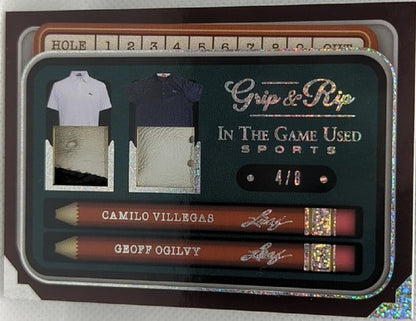 Camilo VILLEGAS Geoff OGILVY 2022 Leaf In the Game Used DUAL Golf Glove PATCH /8