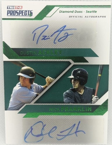 Nick FRANKLIN Dustin ACKLEY 2009 TriStar Prospects DUAL AUTO Green #/25 Mariners