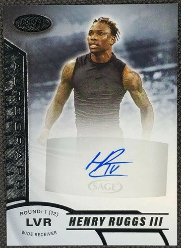 HENRY RUGGS III 2020 Sage Aspire Rookie Card RC AUTO Las Vegas Raiders SP ASP-59