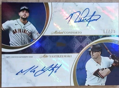 Mike YASTRZEMSKI Michael CONFORTO 2024 Topps Dynamic DUAL AUTO BLUE #/25 Giants
