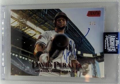 DAVID PERALTA 2020 Topps Archives 2019 Stadium Club Red AUTO SP 1/1 Diamondbacks