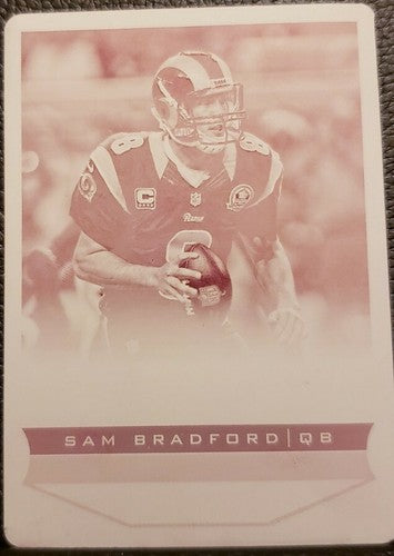SAM BRADFORD 2013 Panini Score Football PRINTING PLATE #1/1 Rams Eagles Vikings