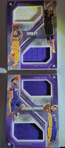 D'Angelo RUSSELL Larry NANCE HUERTAS + 2015-16 Preferred Lakers Jersey BOOKLET #