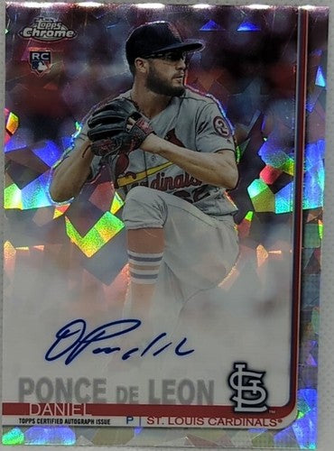 DANIEL PONCE de LEON 2019 Topps Chrome Sapphire RC Cracked Ice AUTO SP Cardinals