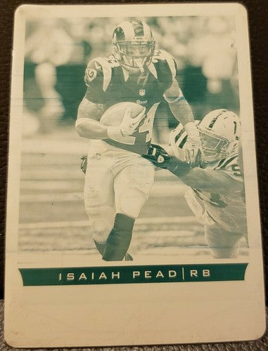 ISAIAH PEAD 2013 Panini Score Football Cyan PRINTING PLATE SP 1/1 St. Louis Rams