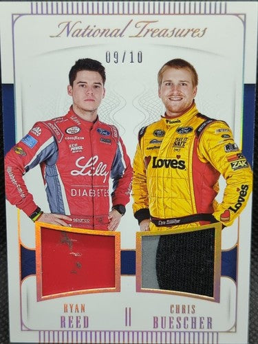 Ryan REED Chris BUESCHER 2016 Panini National Treasures DUAL Relic PATCH SP #/10