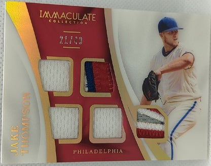 JAKE THOMPSON 2017 Panini Immaculate 5 Jersey Letter Number PATCH #/49 Phillies