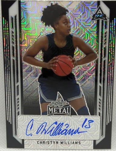 CHRISTYN WILLIAMS 2021-22 Leaf Metal RC AUTO Black Mojo SP #5/5 UConn Mystics