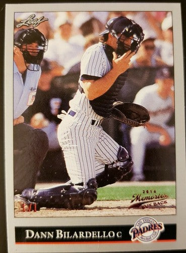 DANN BILARDELLO 2014 Leaf Memories Buy Back Ruby Red SP #1/1 of 1 1992 Padres