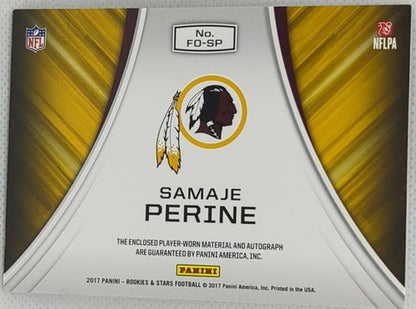 SAMAJE PERINE 2017 Panini Rookies & Stars DUAL RC AUTO JERSEY PATCH BLUE SP #/10
