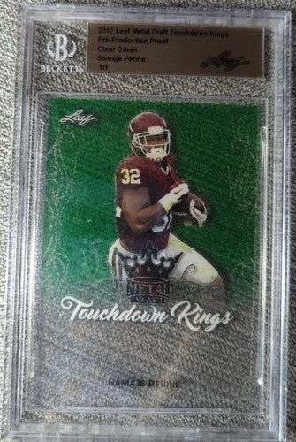 SAMAJE PERINE 2017 Leaf Metal Pre-Production PROOF Clear Green RC SP #1/1 One of