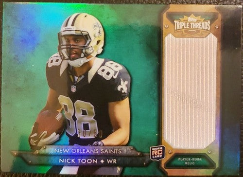 NICK TOON 2012 Topps Triple Threads Jumbo Jersey Relic Emerald Green #/50 Saints