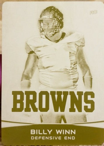BILLY WINN 2012 Topps Bowman Yellow PRINTING PLATE #1/1 Cleveland Browns RC #175