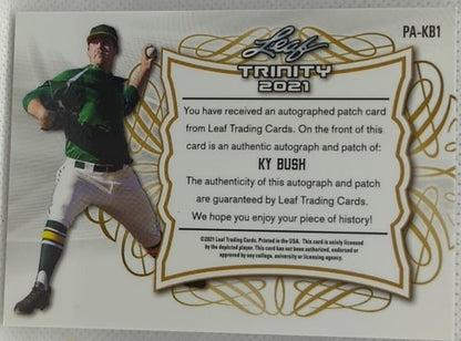 KY BUSH 2021 Leaf Trinity RC DUAL AUTO Jersey BUTTON PATCH Black SP #6/10 Angels