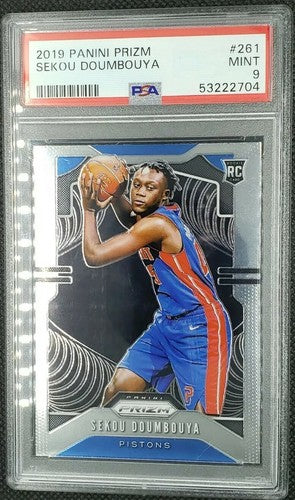SEKOU DOUMBOUYA 2019-20 Panini Prizm SP RC Rookie PSA Graded 9 MINT Pistons #261