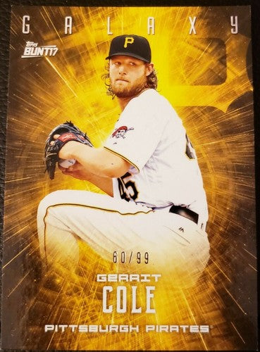 GERRIT COLE 2017 Topps Bunt Physical Galaxy Redemption #/99 Yankees Pirates Used