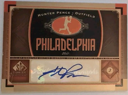 HUNTER PENCE 2012 Upper Deck SP Signature Edition AUTO #PHI9 Phillies Giants