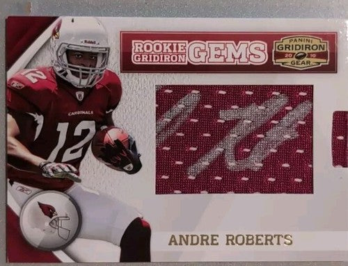 ANDRE ROBERTS 2010 Panini Gridiron Gear RC SILVER INK AUTO JERSEY /207 Cardinals