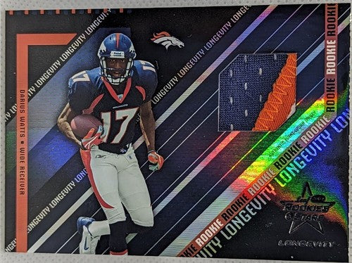 DARIUS WATTS 2004 Leaf Rookies & Stars Longevity Jersey PATCH Black #/10 Broncos