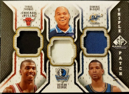 Devean GEORGE Tyrus THOMAS McGuire 2009-10 SP Game Used Triple Jersey PATCH #/60