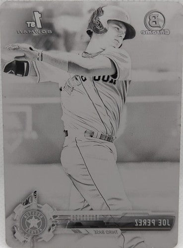 JOE PEREZ 2017 Topps Bowman Draft Chrome RC PRINTING PLATE SP #1/1 Astros One of