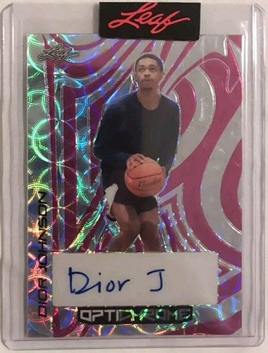 DIOR JOHNSON 2022-23 Leaf Optichrome Pre-Production PROOF AUTO PINK SP #1/1 UCF
