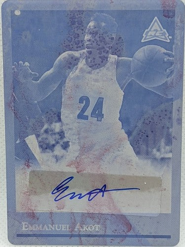 EMMANUEL AKOT 2021-22 Leaf Memories 1992 RC AUTO PRINTING PLATE SP #1/1 One of