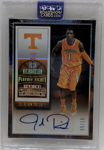 JOSH RICHARDSON 2015-16 Panini Contenders Silver Foil RC AUTO SP #05/15 Pelicans
