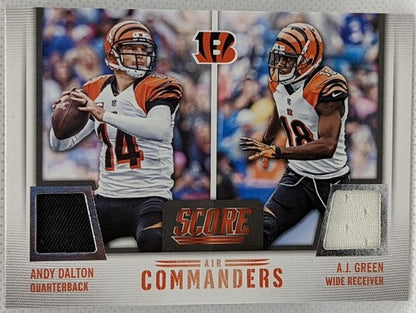 ð Andy DALTON A. J. GREEN 2014 Panini Score DUAL Game Used Worn JERSEY Bengals