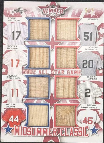 ICHIRO Derek JETER Pedro MARTINEZ POSADA HELTON 2021 Lumber 8 BAT PATCH #/7 READ