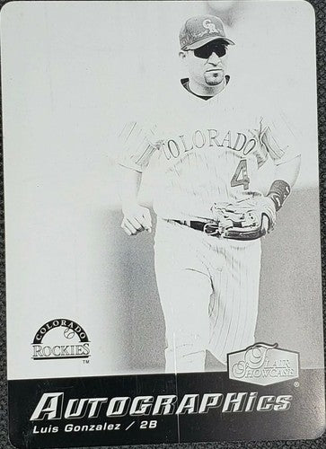 LUIS GONZALEZ 2006 Flair Showcase Autographics PRINTING PLATE SP #1/1 Rockies LG