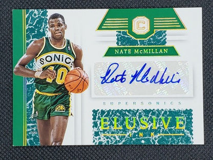 NATE McMILLAN 2018-19 Panini Cornerstones Elusive Ink MARBLE AUTO SP #/10 Sonics