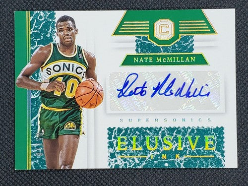 NATE McMILLAN 2018-19 Panini Cornerstones Elusive Ink MARBLE AUTO SP #/10 Sonics