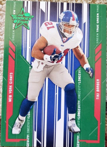 TIKI BARBER 2005 Leaf Rookies & Stars Longevity True Green #/200 New York Giants