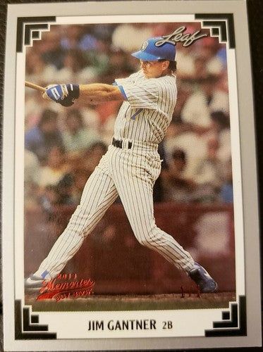 JIM GANTNER 2013 Memories Buy Back 1991 Leaf Red SP #1/1 Milwaukee Brewers #145