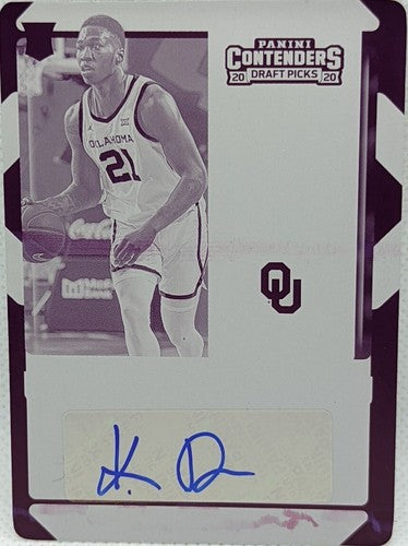 KRISTIAN DOOLITTLE 2020-21 Panini Contenders RC AUTO PRINTING PLATE 1/1 Oklahoma
