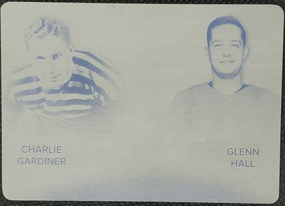 Charlie GARDINER Glenn HALL 2015 Leaf ITG Game Used DUAL PRINTING PLATE SP #1/1