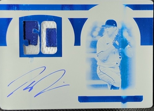 KRIS BUBIC 2021 National Treasures RC DUAL AUTO PATCH PRINTING PLATE #1/1 Royals