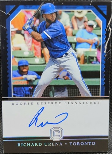 RICHARD URENA 2018 Panini Cornerstones RC Reserve AUTO Onyx 1/1 Blue Jays One of