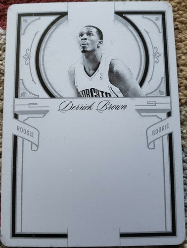 DERRICK BROWN 2009-10 National Treasures Rookie PRINTING PLATE #1/1 of 1 Bobcats