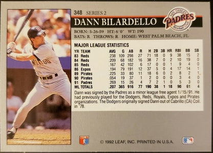 DANN BILARDELLO 2014 Leaf Memories Buy Back Ruby Red SP #1/1 of 1 1992 Padres