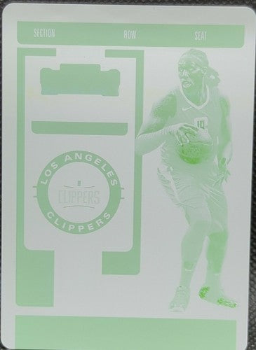 MONTREZL HARRELL 2019-20 Panini Contenders PRINTING PLATE SP 1/1 Clippers Lakers
