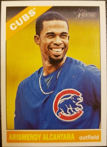 ARISMENDY ALCANTARA 2015 Topps Heritage SP Gum Stain Back Variation Chicago Cubs