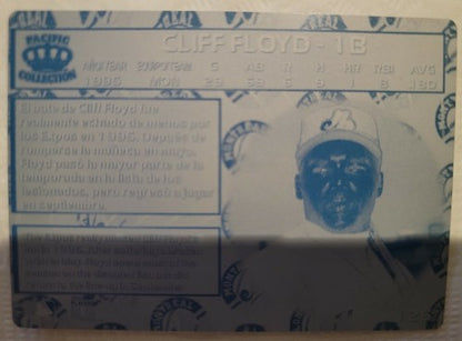 CLIFF FLOYD  1996 Pacific Crown Collection 1/1 PRINTING PLATE Expos Marlins SP