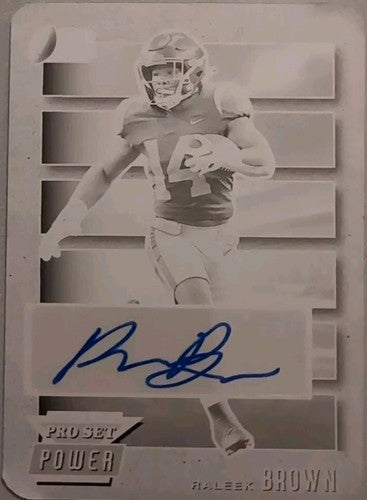 RALEEK BROWN 2024 Leaf Pro Set Metal Power RC AUTO PRINTING PLATE SP 1/1 ASU USC