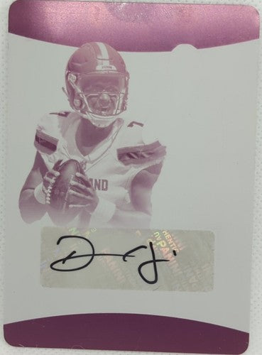 DeSHONE KIZER 2017 Panini Preferred Great X-Pectations AUTO PRINTING PLATE #1/1