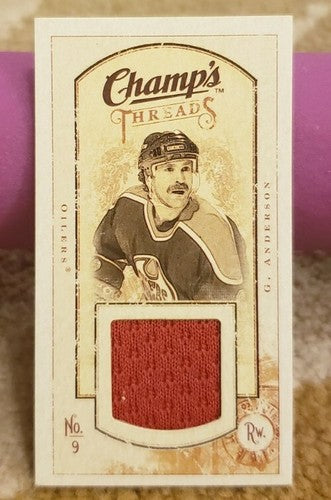 GLENN ANDERSON 2009-10 Upper Deck UD Champs Mini Threads Game Used Jersey Oilers