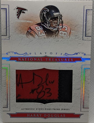 ð¥ HARRY DOUGLAS 2008 National Treasures DUAL AUTO JUMBO Jersey PATCH #/99 ERROR