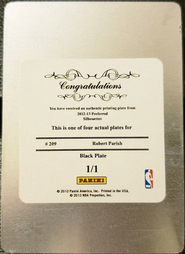 ROBERT PARISH 2012-13 Panini Preferred PRINTING PLATE 1/1 Boston Celtics Parrish