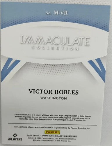 VICTOR ROBLES 2021 Panini Immaculate Jersey LAUNDRY TAG MAJESTIC LOGO PATCH #2/4